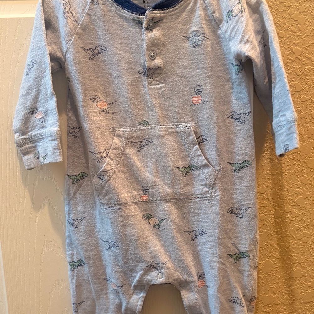 Baby GAP Light Blue Baby Dinosaur outfit